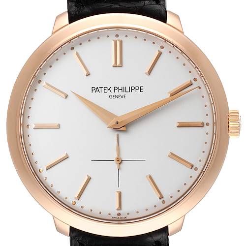 Photo of Patek Philippe Calatrava Rose Gold Silver Dial Mens Watch 5123 5123R