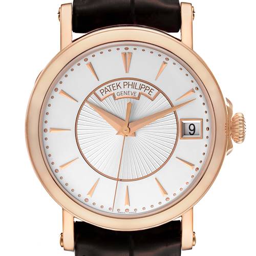 Photo of Patek Philippe Calatrava 18k Rose Gold Silver Dial Mens Watch 5153R