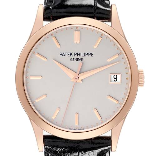 Photo of Patek Philippe Calatrava Rose Gold Silver Dial Mens Watch 5296R