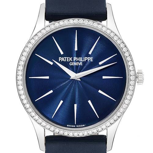 Photo of Patek Philippe Calatrava White Gold Blue Dial Diamond Ladies Watch 4897 4897G