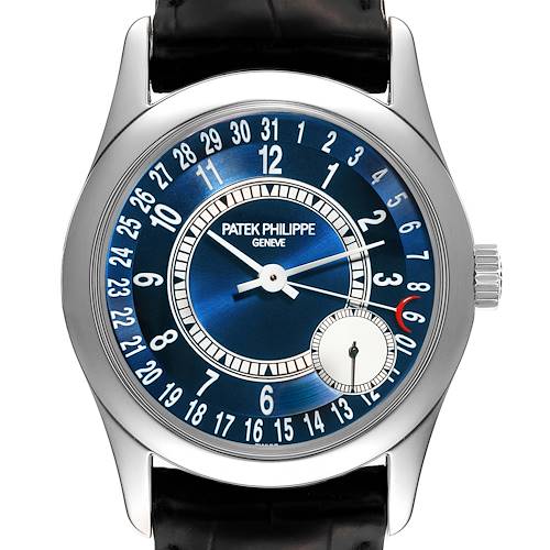 Photo of Patek Philippe Calatrava White Gold Blue Dial Mens Watch 6000