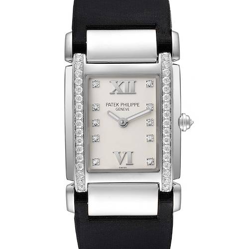 Photo of Patek Philippe Twenty-4 White Gold Silver Diamond Dial Ladies Watch 4920 Papers