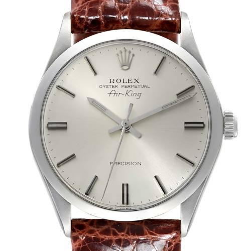 Photo of Rolex Air King Precision Silver Dial Vintage Steel Mens Watch 5500