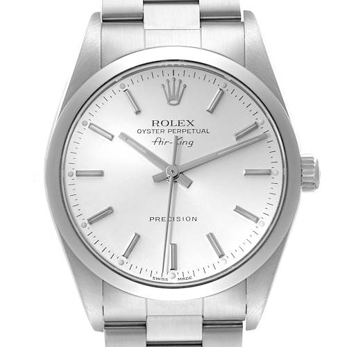 Photo of Rolex Air King Silver Dial Smooth Bezel Steel Mens Watch 14000