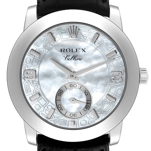 Photo of Rolex Cellini Cellinium Platinum Mother of Pearl Dial Mens Watch 5240