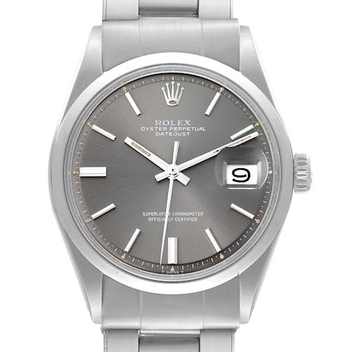 Photo of Rolex Datejust Rhodium Grey Dial Steel Vintage Mens Watch 1600