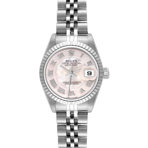 Photo of Rolex Datejust Steel White Gold Decorated Mother of Pearl Dial Ladies Watch 79174