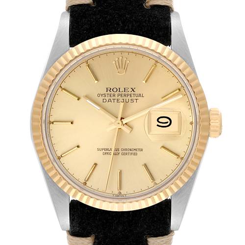 Photo of Rolex Datejust Steel Yellow Gold Champagne Dial Vintage Mens Watch 16013