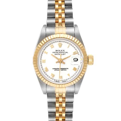 Photo of Rolex Datejust White Roman Dial Steel Yellow Gold Ladies Watch 69173