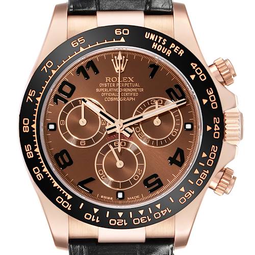 Photo of Rolex Daytona Cosmograph Rose Gold Oysterflex Mens Watch 116515