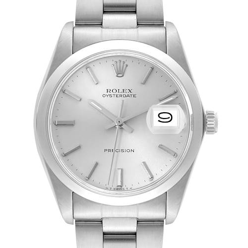 Photo of Rolex OysterDate Precision Silver Dial Vintage Steel Mens Watch 6694