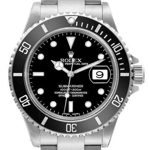 Photo of Rolex Submariner Date Black Dial Steel Mens Watch 16610