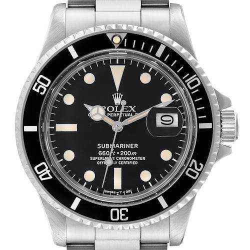 Photo of Rolex Submariner Date Steel Black Dial Mens Vintage Watch 1680