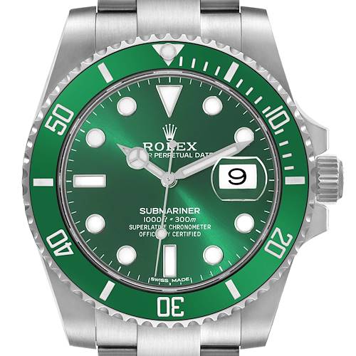 Photo of Rolex Submariner Hulk Green Dial Steel Mens Watch 116610LV Box Card