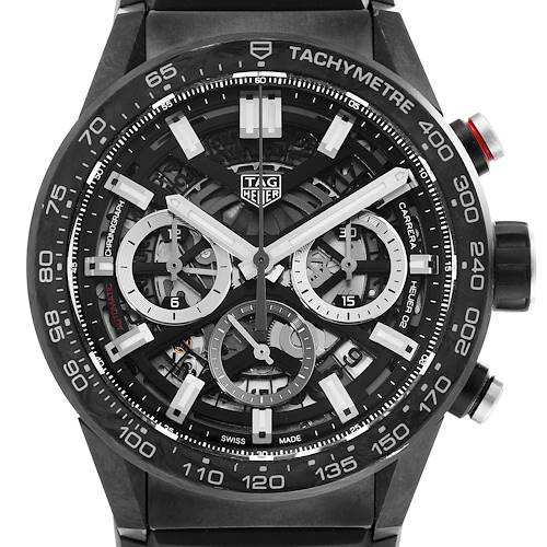 Photo of Tag Heuer Carrera Black PVD Steel Chronograph Mens Watch CBG2016 Box Card