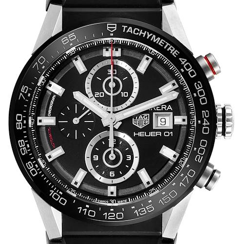 Photo of Tag Heuer Carrera Chronograph Automatic Steel Mens Watch CAR201Z Box Card