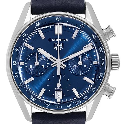 Photo of Tag Heuer Carrera Chronograph Blue Dial Steel Mens Watch CBS2212 Unworn