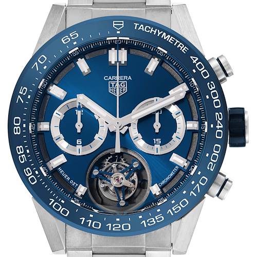 Photo of Tag Heuer Carrera Tourbillon Chronograph Titanium Mens Watch CAR5A8C Box Card