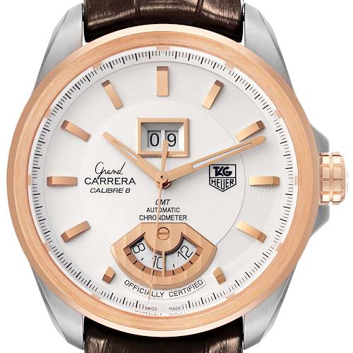 Photo of Tag Heuer Grand Carrera GMT Steel Rose Gold Mens Watch WAV5152 Box Card