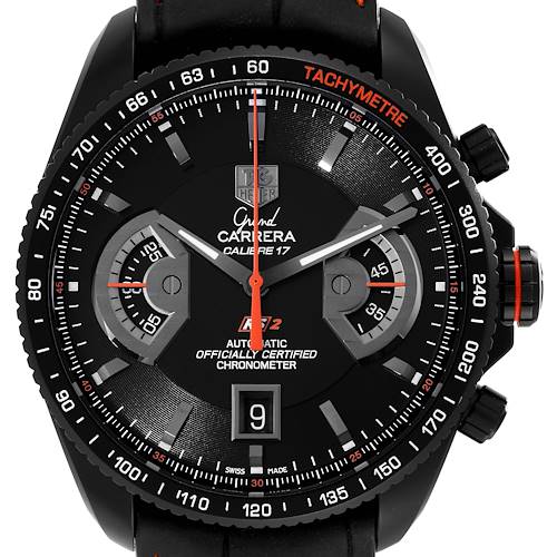 Photo of Tag Heuer Grand Carrera Titanium Black PVD Mens Watch CAV518B Box Card