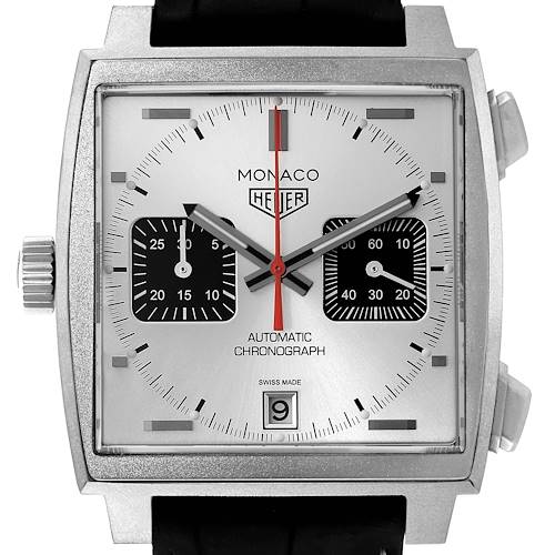 Photo of Tag Heuer Monaco Caliber 11 Silver Dial Titanium Mens Watch CAW218B Box Card