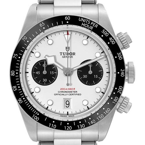 Photo of Tudor Black Bay Chronograph Panda Dial Steel Mens Watch 79360 Box Card