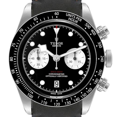 Photo of Tudor Black Bay Chronograph Reverse Panda Dial Watch 79360 Box Card