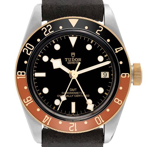 Photo of Tudor Heritage Black Bay GMT Steel Yellow Gold Mens Watch 79833MN Box Card