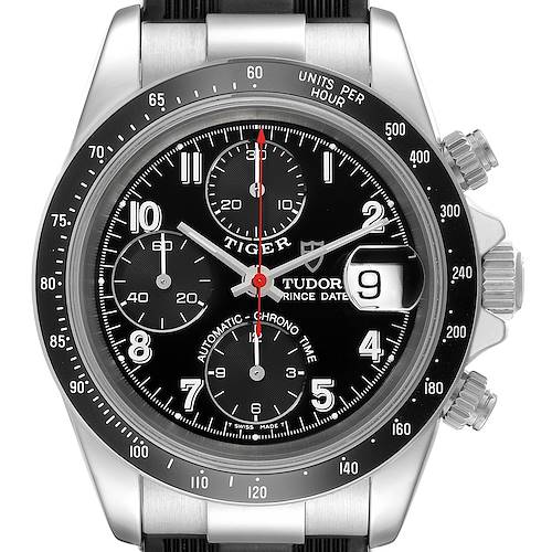 Photo of Tudor Prince Date Chronograph Black Dial Steel Mens Watch 79260