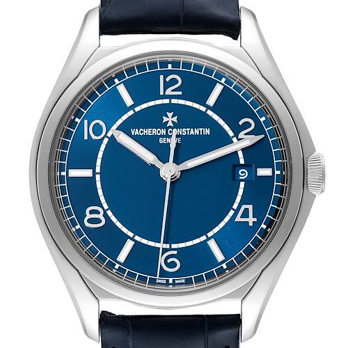 Photo of Vacheron Constantin Fiftysix  Blue Dial Steel Mens Watch 4600E Box Card