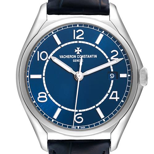 Photo of Vacheron Constantin Fifty Six Blue Dial Steel Mens Watch 4600E Box Card