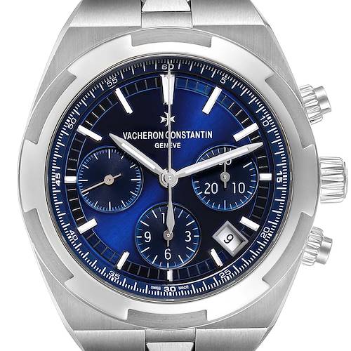 Photo of Vacheron Constantin Overseas Blue Dial Chronograph Steel Mens Watch 5500V Unworn