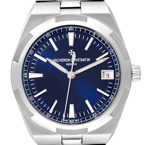 Photo of Vacheron Constantin Overseas Blue Dial Steel Mens Watch 4500V Box Papers